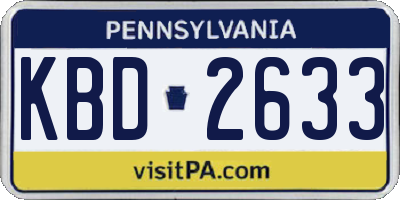 PA license plate KBD2633