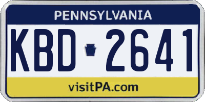PA license plate KBD2641