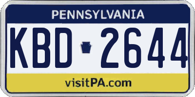 PA license plate KBD2644