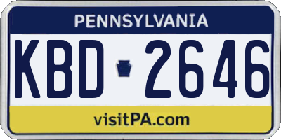 PA license plate KBD2646