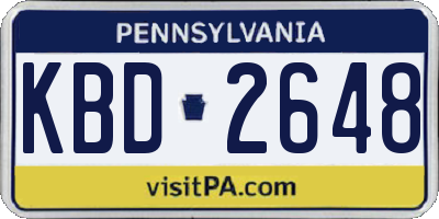 PA license plate KBD2648