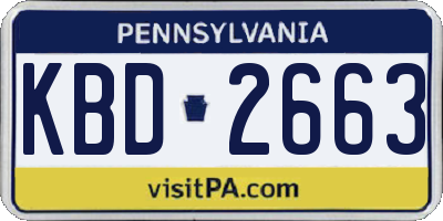 PA license plate KBD2663