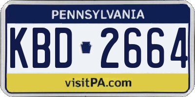 PA license plate KBD2664