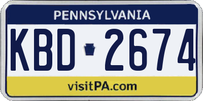 PA license plate KBD2674