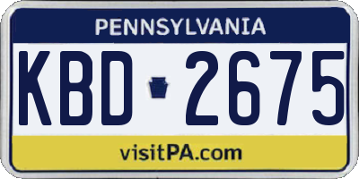 PA license plate KBD2675