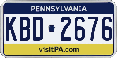 PA license plate KBD2676