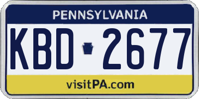 PA license plate KBD2677