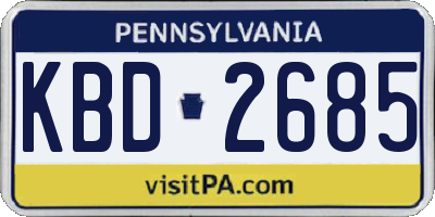 PA license plate KBD2685
