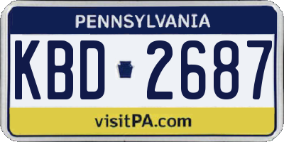 PA license plate KBD2687