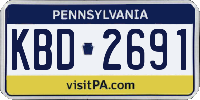PA license plate KBD2691