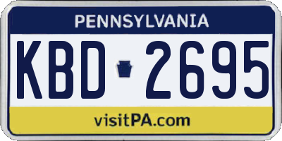PA license plate KBD2695