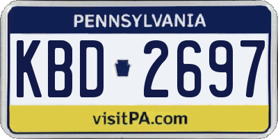 PA license plate KBD2697