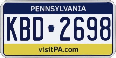PA license plate KBD2698