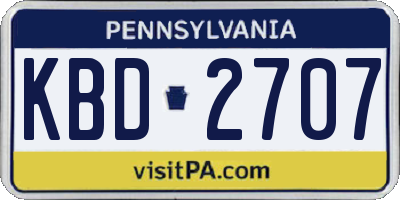 PA license plate KBD2707