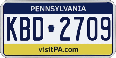 PA license plate KBD2709
