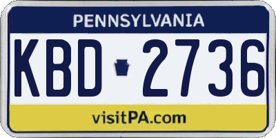 PA license plate KBD2736