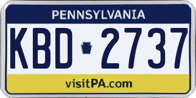PA license plate KBD2737