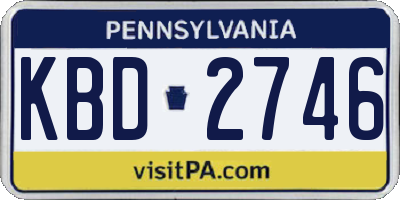 PA license plate KBD2746