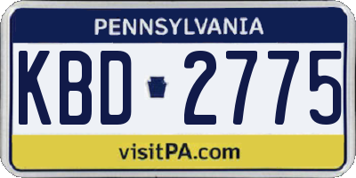 PA license plate KBD2775