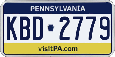 PA license plate KBD2779
