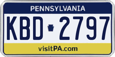 PA license plate KBD2797