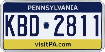 PA license plate KBD2811