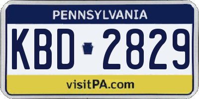 PA license plate KBD2829