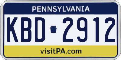 PA license plate KBD2912