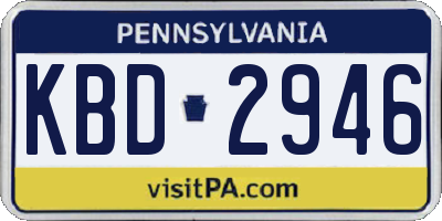 PA license plate KBD2946