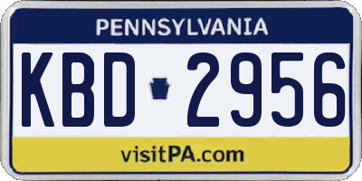 PA license plate KBD2956