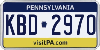 PA license plate KBD2970
