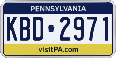 PA license plate KBD2971