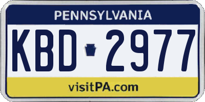 PA license plate KBD2977