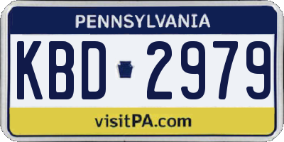 PA license plate KBD2979