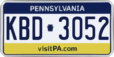 PA license plate KBD3052