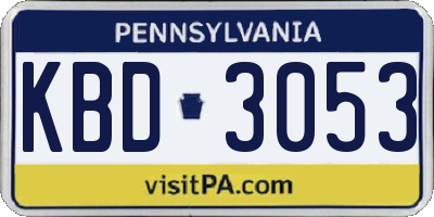 PA license plate KBD3053