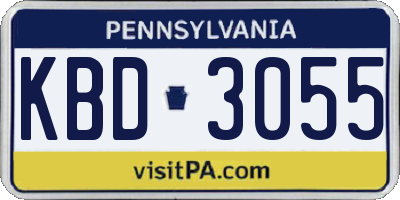 PA license plate KBD3055