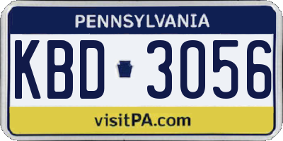 PA license plate KBD3056