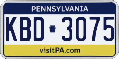 PA license plate KBD3075