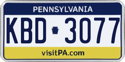 PA license plate KBD3077