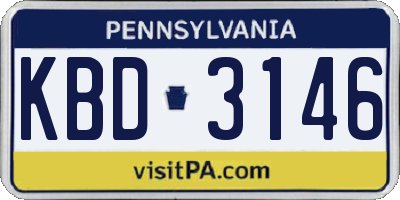 PA license plate KBD3146