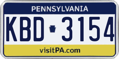 PA license plate KBD3154