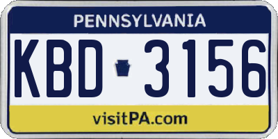 PA license plate KBD3156