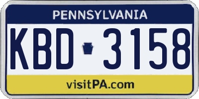 PA license plate KBD3158
