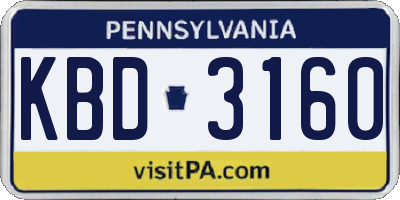 PA license plate KBD3160