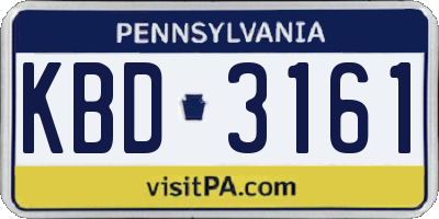 PA license plate KBD3161