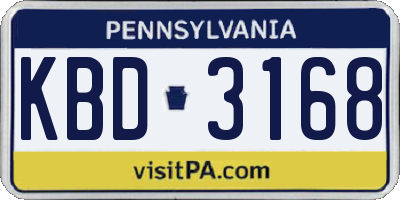 PA license plate KBD3168