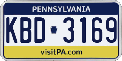PA license plate KBD3169