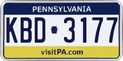 PA license plate KBD3177