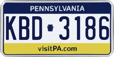 PA license plate KBD3186